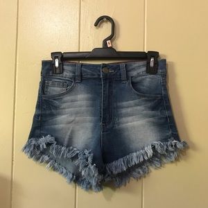 Distressed Denim Shorts
